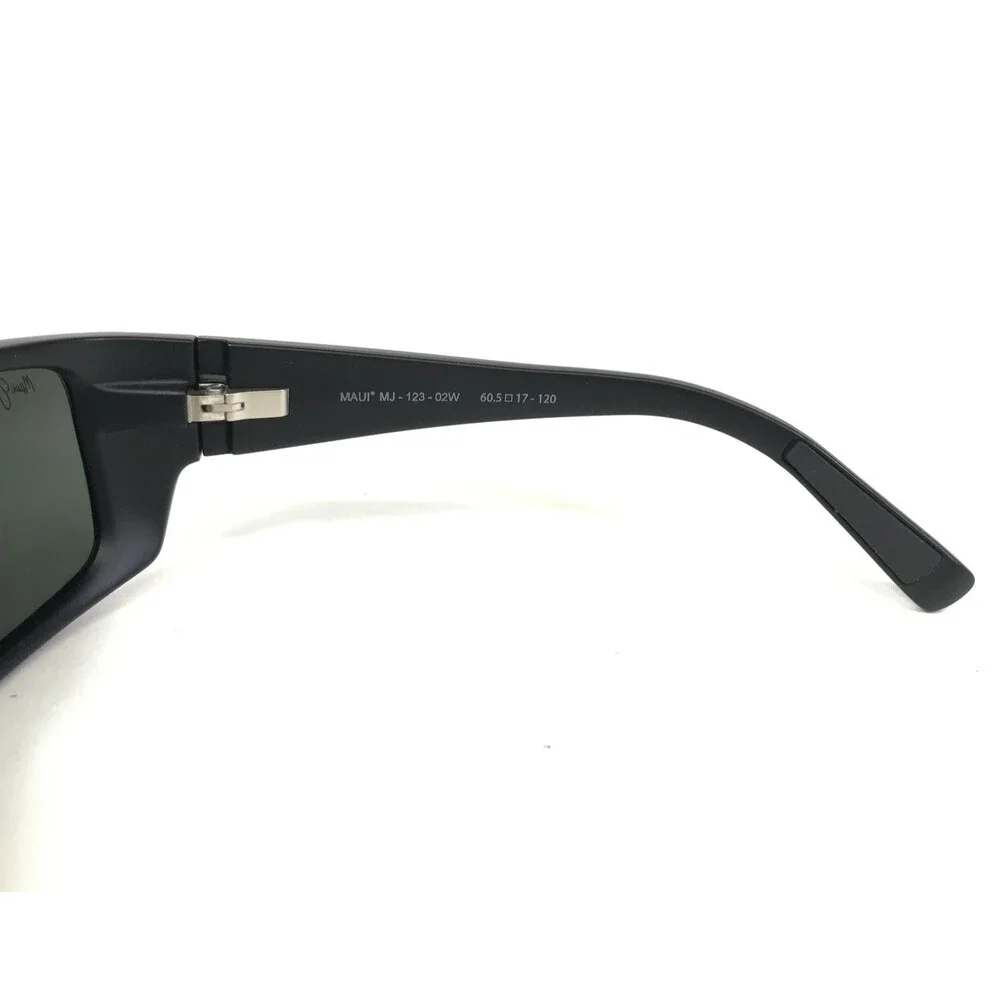 Maui Jim Sunglasses WASSUP MJ-123-02W Matte Black Woodgrain Neutral Gray Lenses